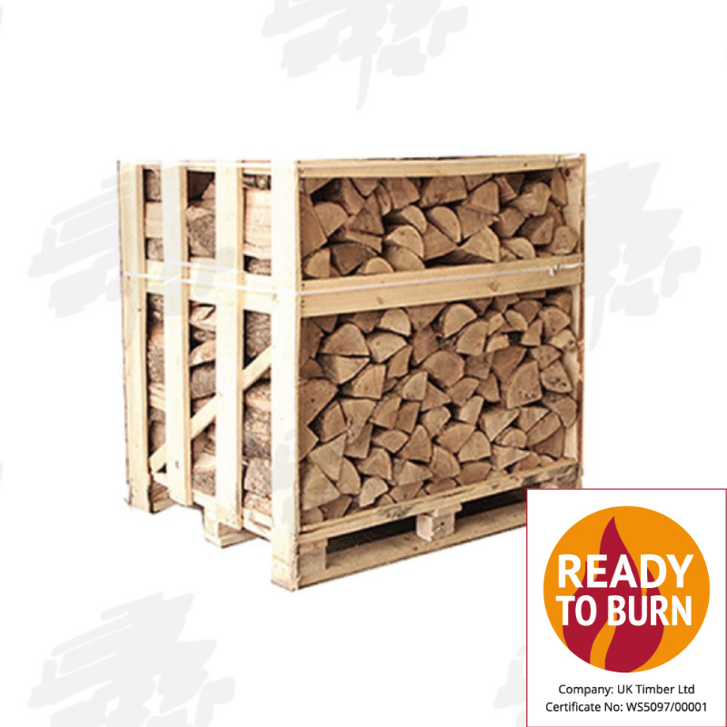 Crate Of Kiln-Dried Oak Hardwood Firewood